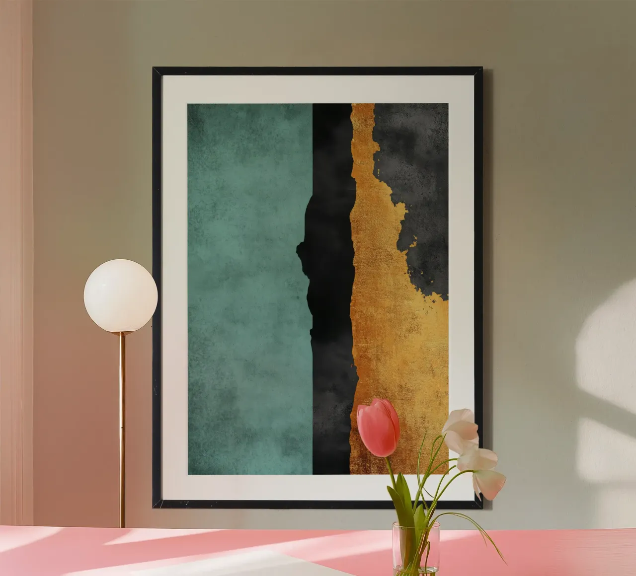 Composizione minimalista in nero e oro poster da Niklas