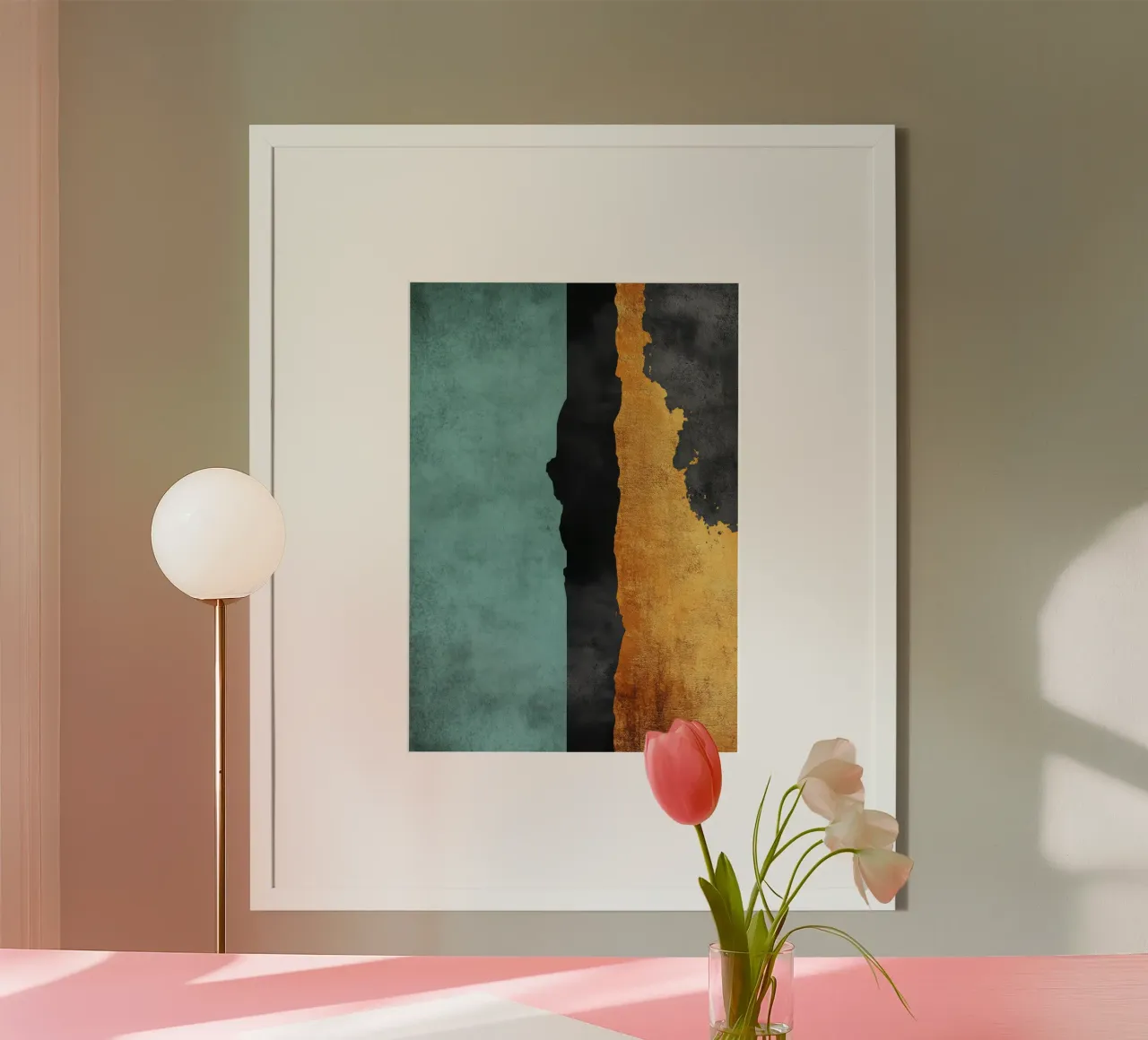 Composizione minimalista in nero e oro poster da Niklas