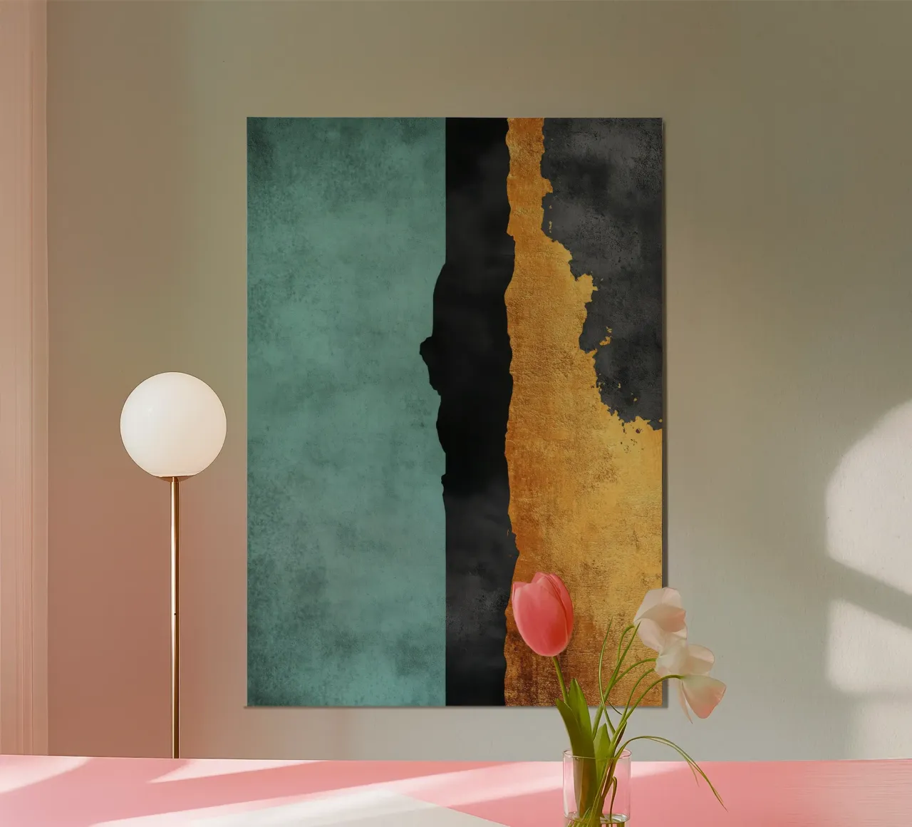Composizione minimalista in nero e oro poster da Niklas