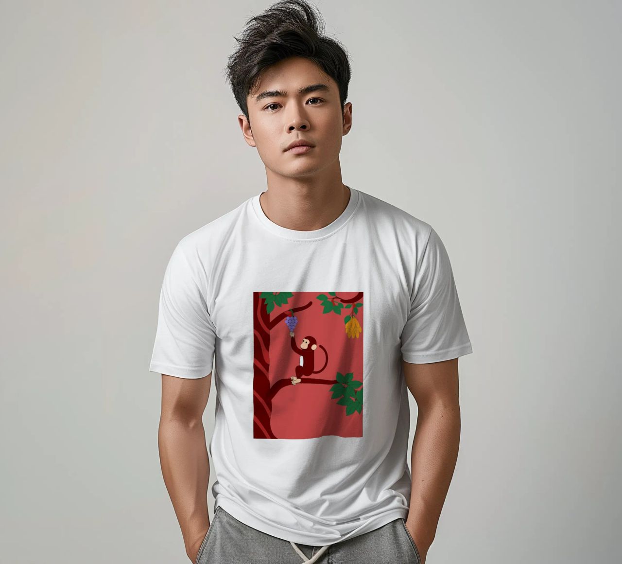 Scimmia e uva t-shirt da OUR SHOP