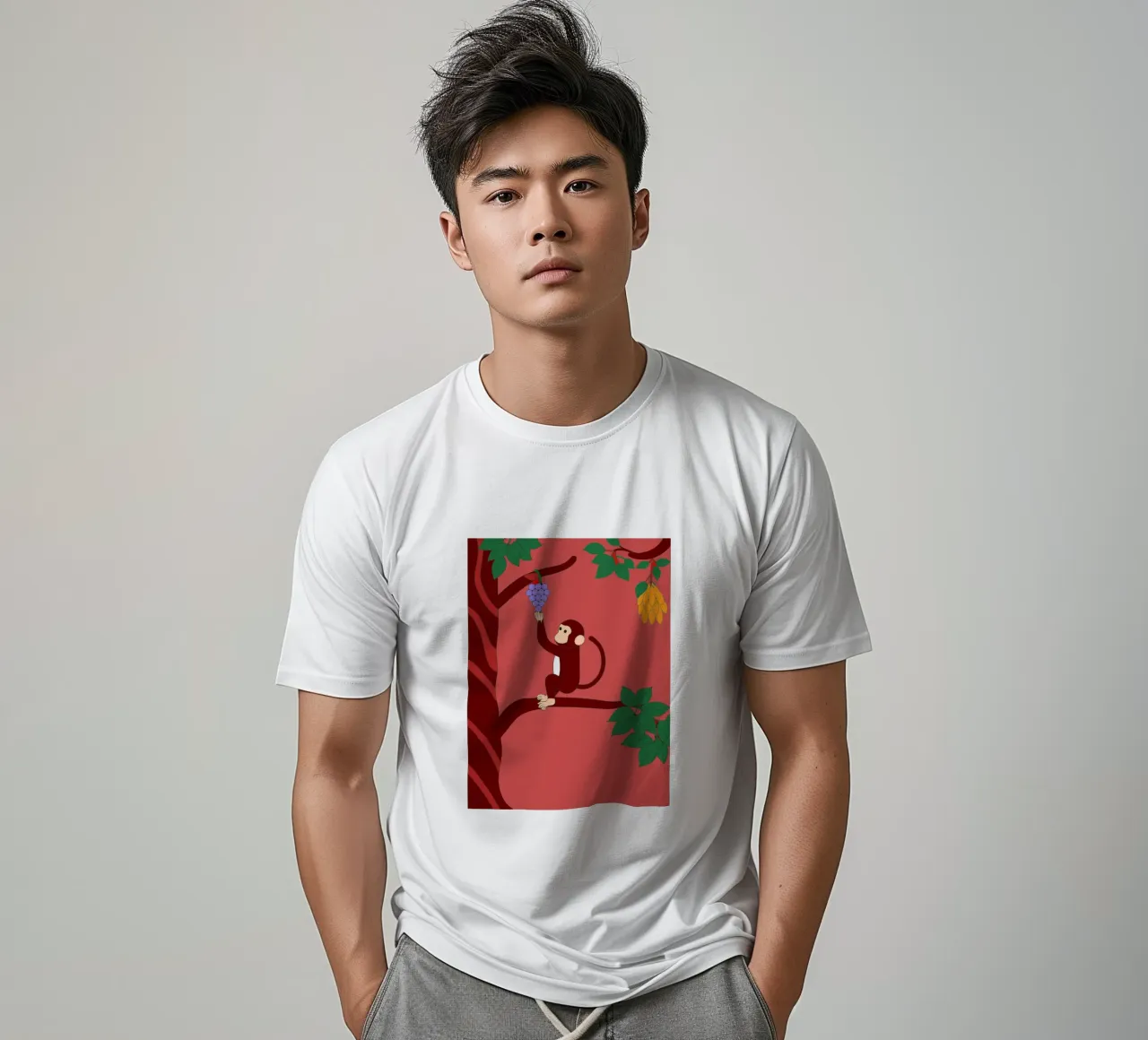 Mono y uvas camiseta de OUR SHOP
