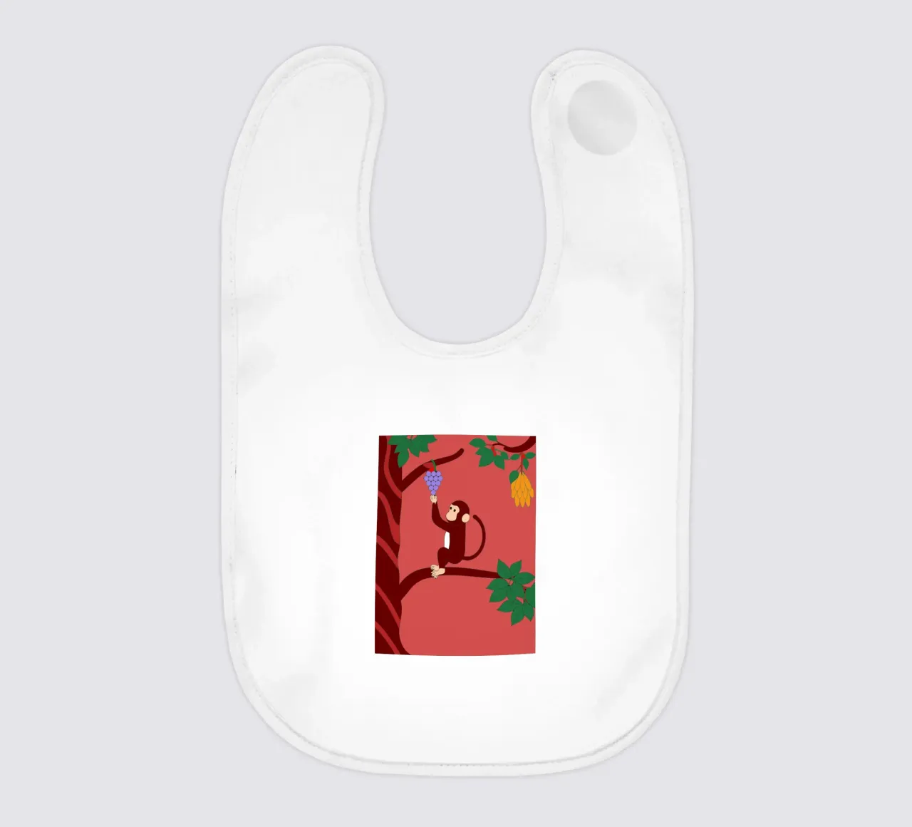 Monkey and Grapes baby bib by OUR SHOP