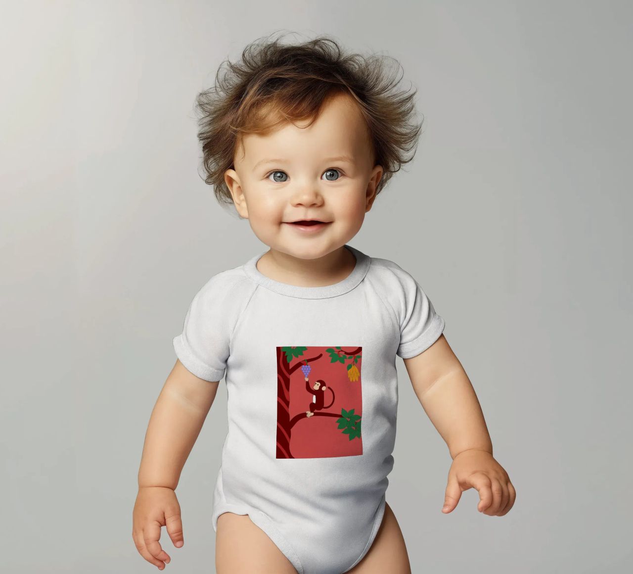 Scimmia e uva body neonato maniche corte da OUR SHOP