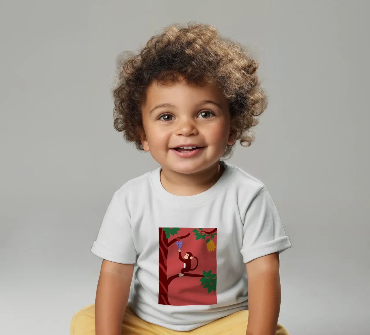Aap en druiven baby t-shirt van OUR SHOP