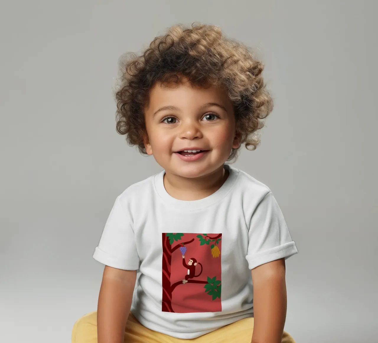 Affe und Weintrauben Baby T-Shirt von OUR SHOP