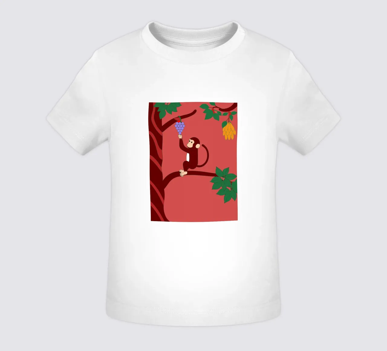 Affe und Weintrauben Baby T-Shirt von OUR SHOP