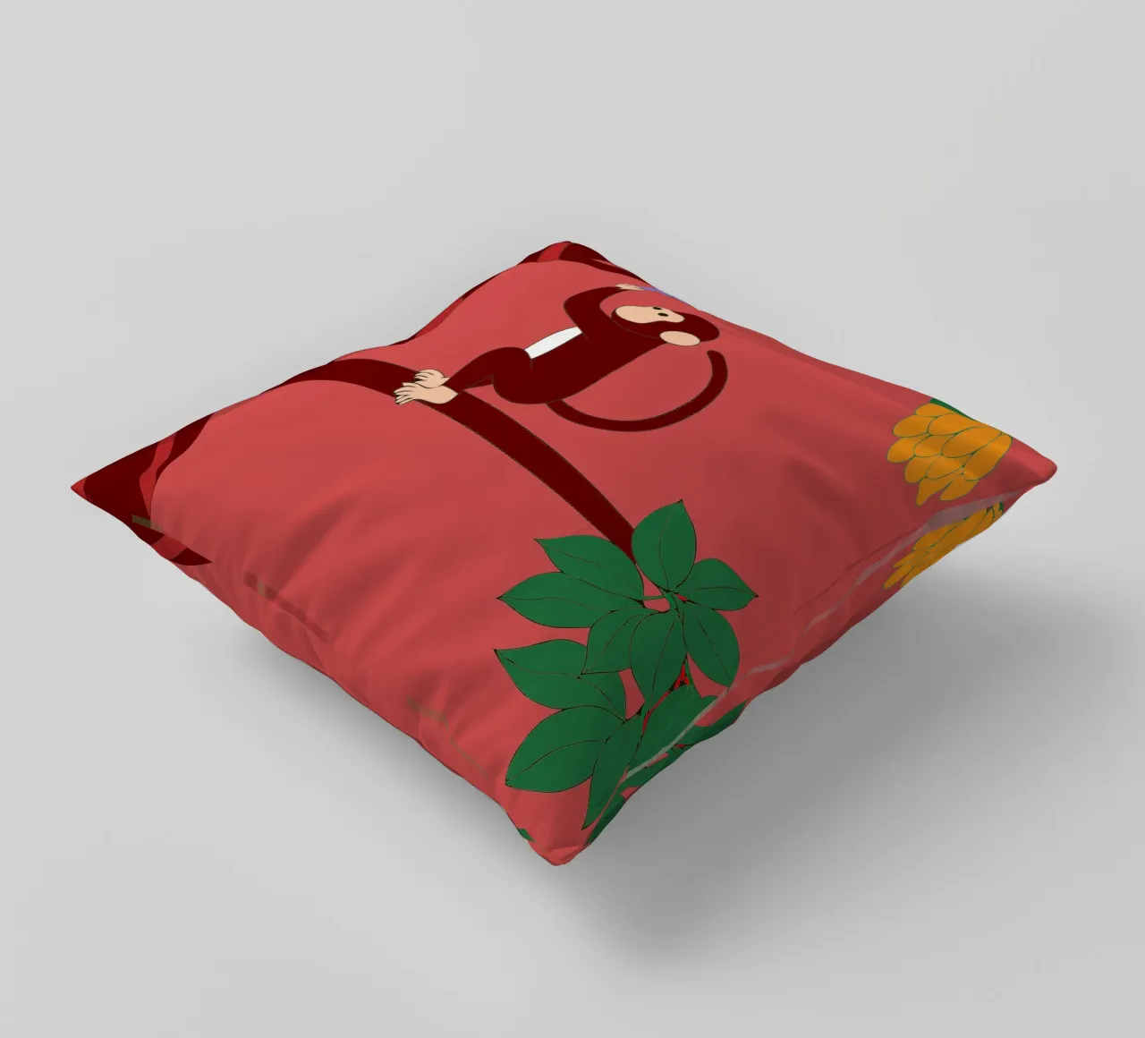 Monkey and Grapes decorative cushion by OUR SHOP