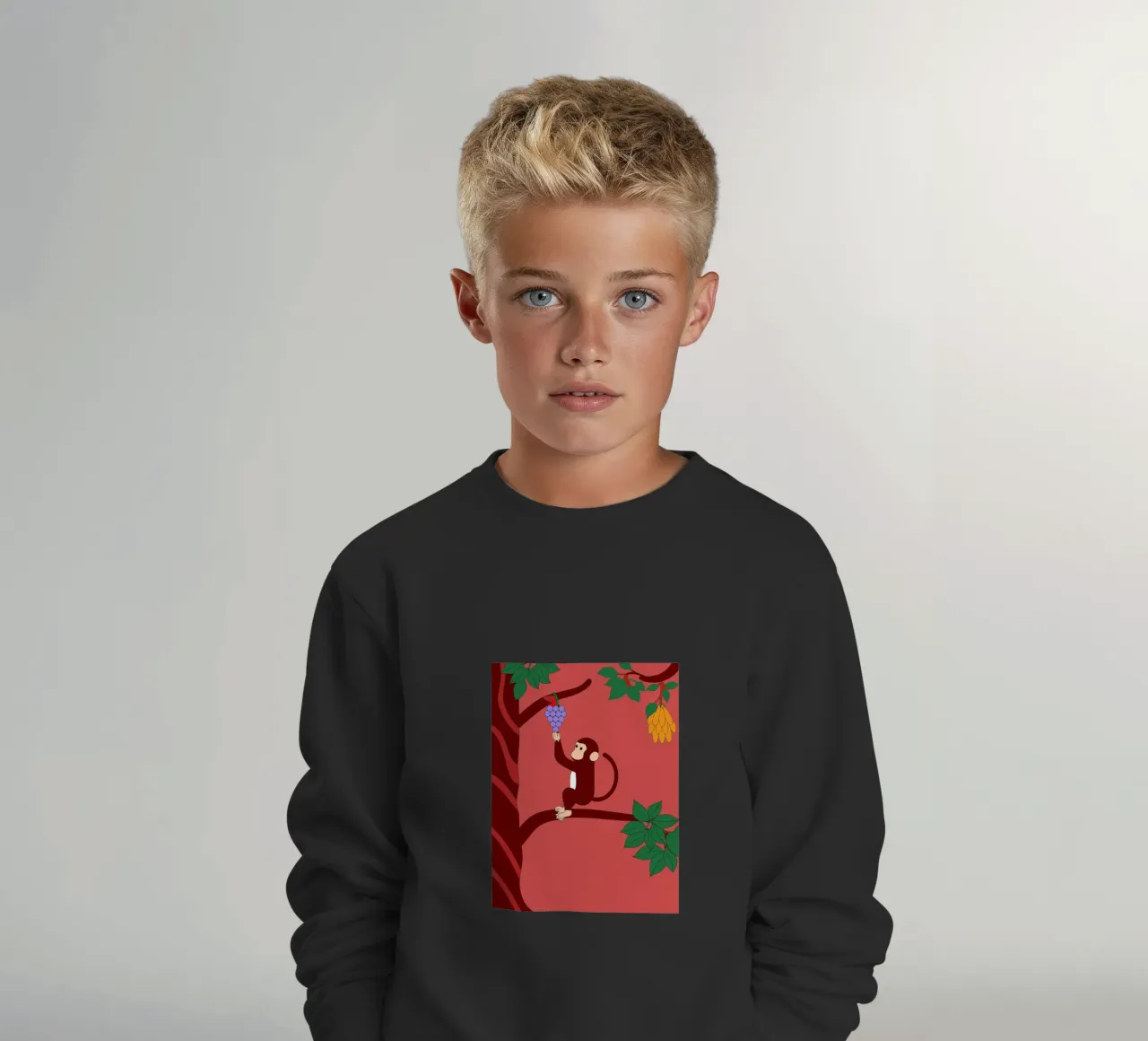 Scimmia e uva felpa bambino da OUR SHOP