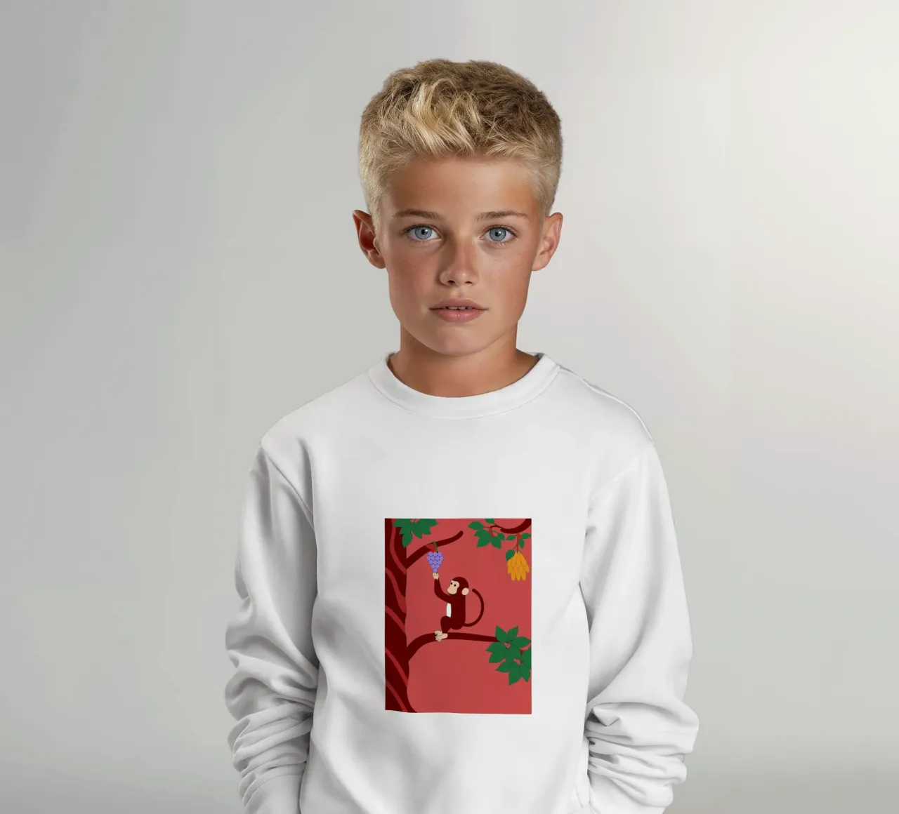 Affe und Weintrauben Kinder Sweatshirt von OUR SHOP