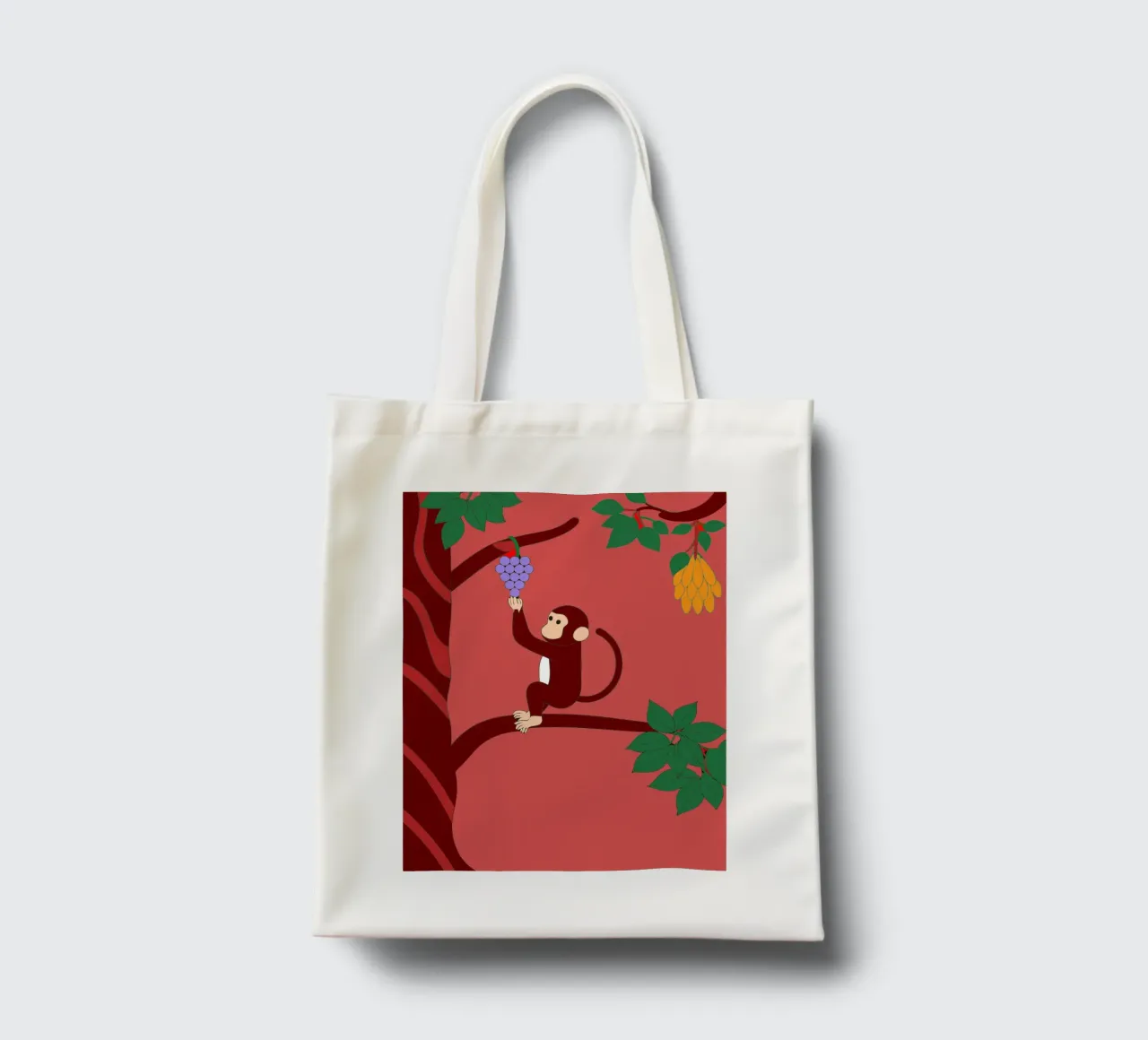 Scimmia e uva borsa in juta da OUR SHOP