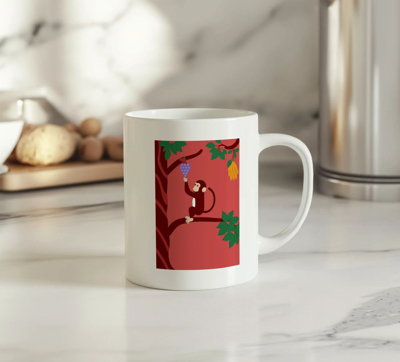 Scimmia e uva tazza in ceramica da OUR SHOP