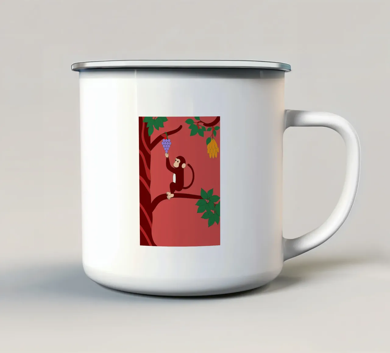 Singe et raisins mug en émail de OUR SHOP