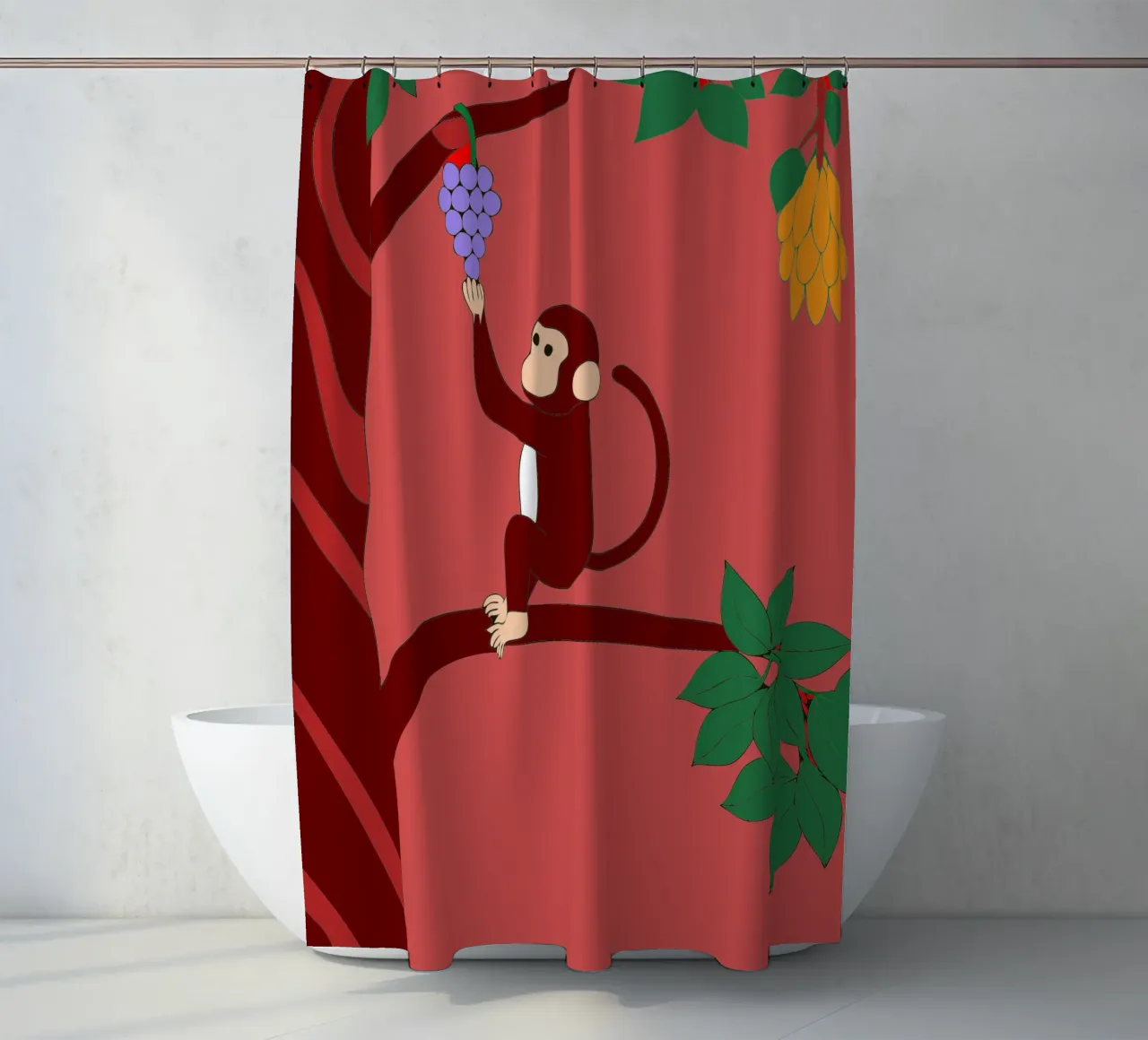 Scimmia e uva tenda da doccia da OUR SHOP