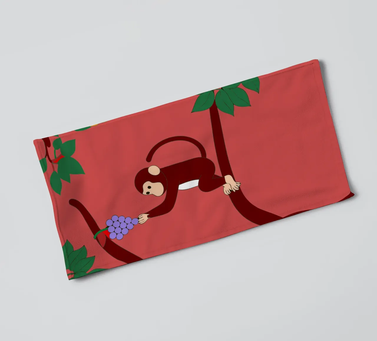 Affe und Weintrauben Handtuch von OUR SHOP