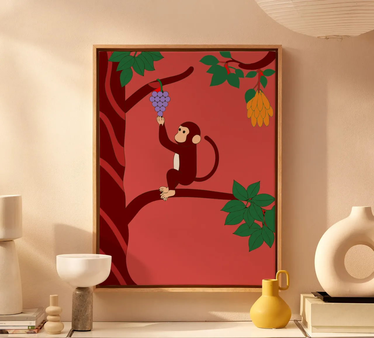 Scimmia e uva tela da OUR SHOP