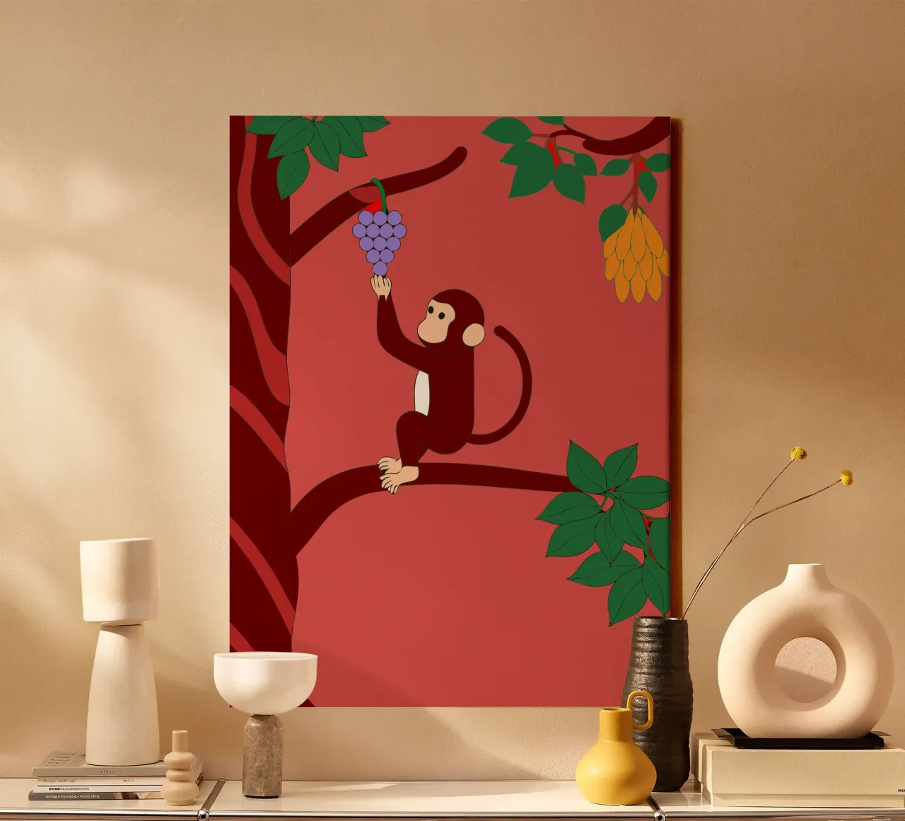 Scimmia e uva tela da OUR SHOP