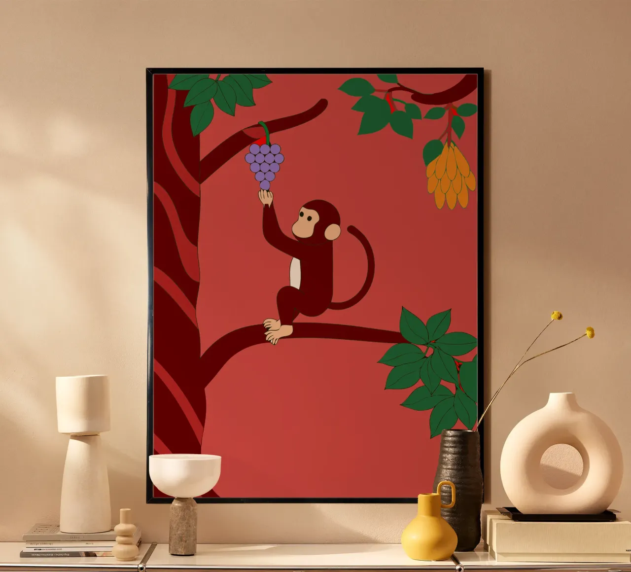 Monkey and Grapes hahnemühle by OUR SHOP