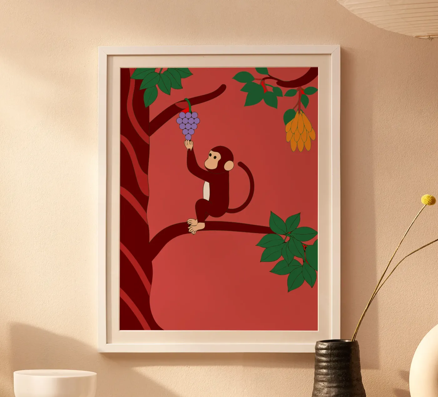 Monkey and Grapes poster van OUR SHOP