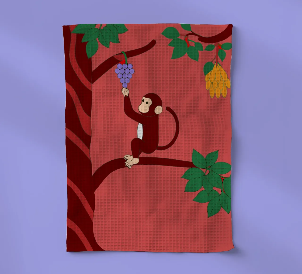 Scimmia e uva canovaccio da cucina da OUR SHOP