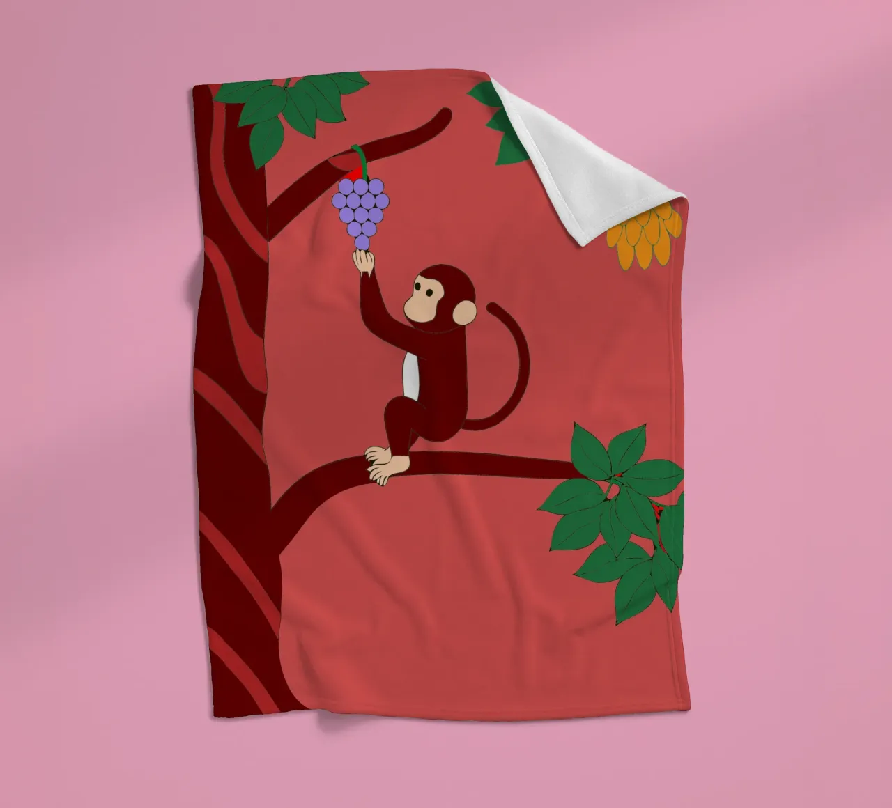 Scimmia e uva coperta in pile da OUR SHOP
