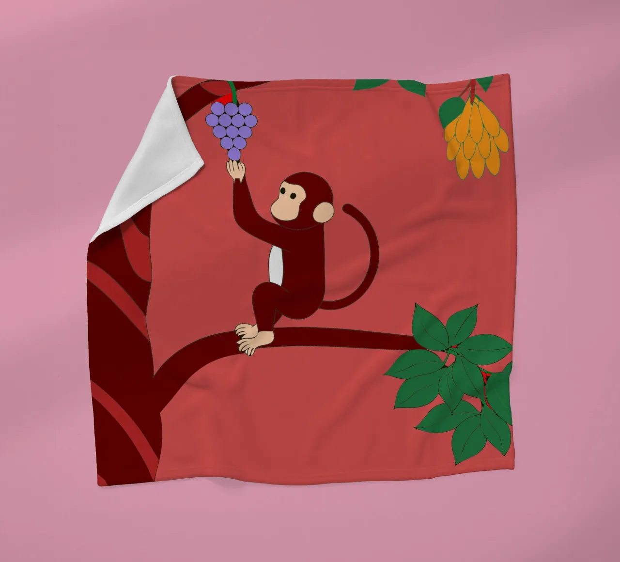 Scimmia e uva coperta in pile da OUR SHOP