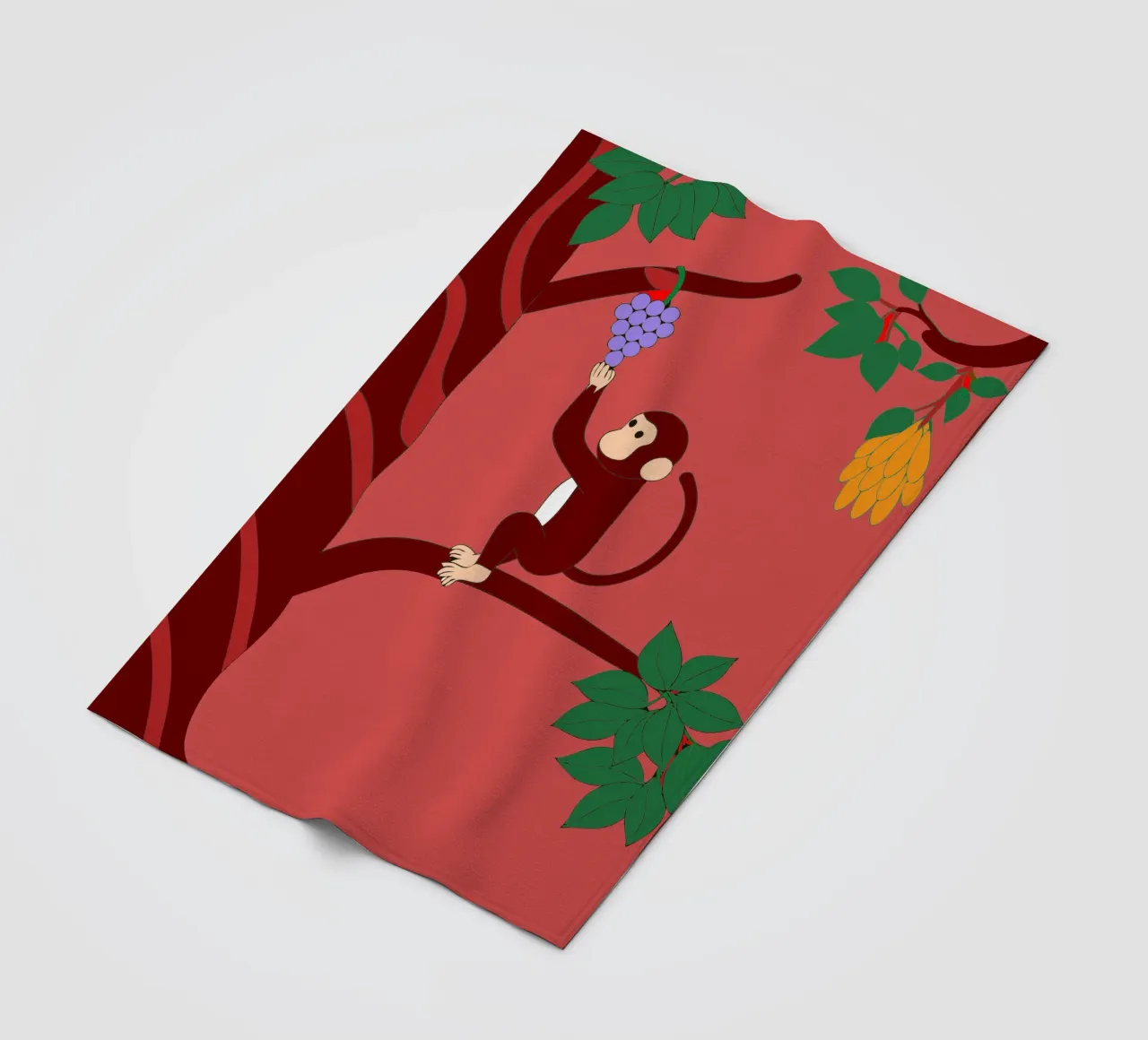 Scimmia e uva coperta in pile da OUR SHOP