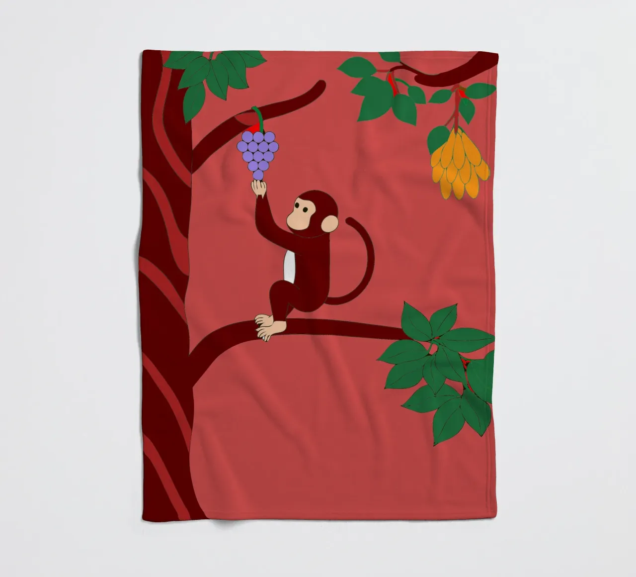 Scimmia e uva coperta in pile da OUR SHOP