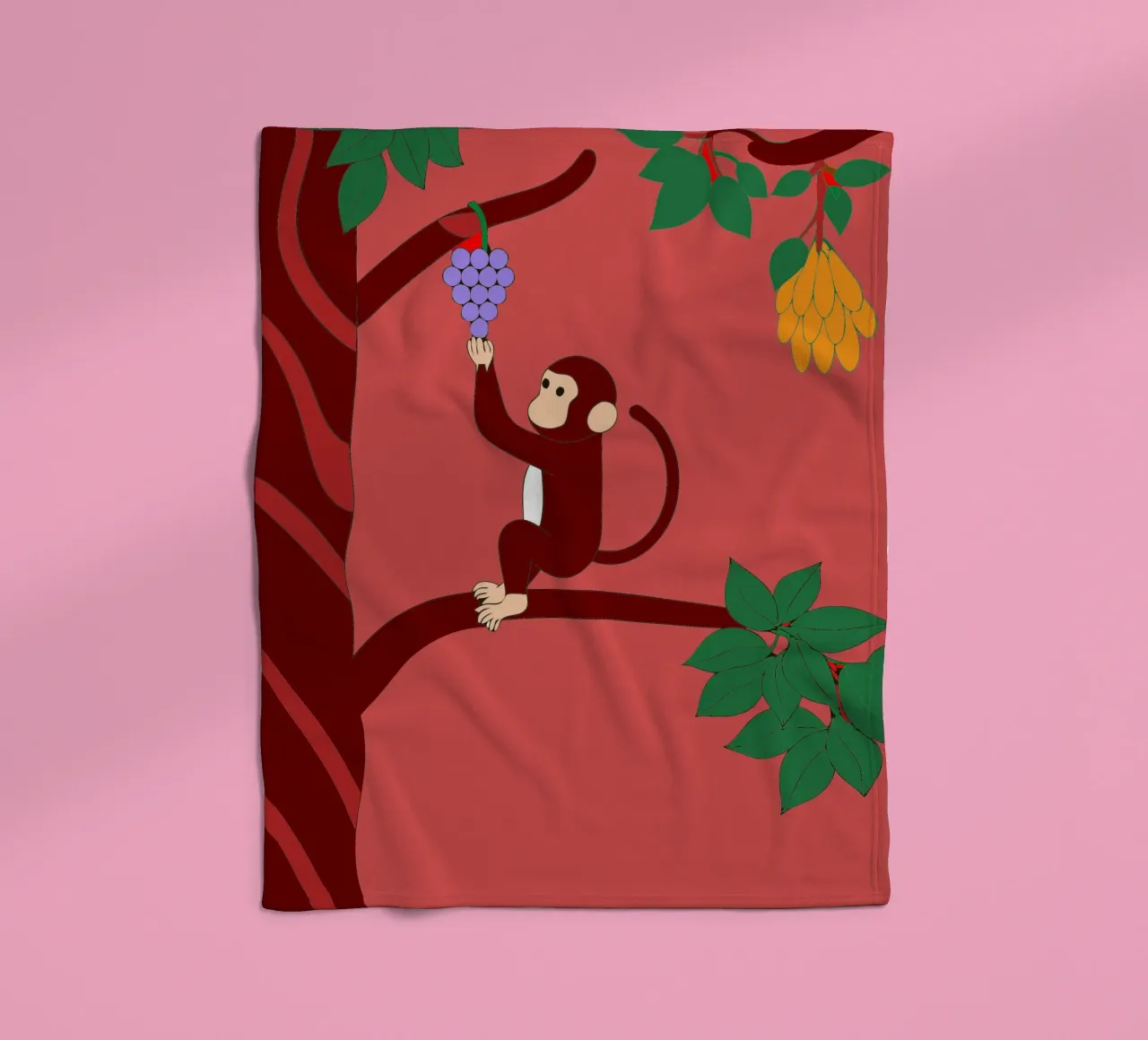 Scimmia e uva coperta in pile da OUR SHOP