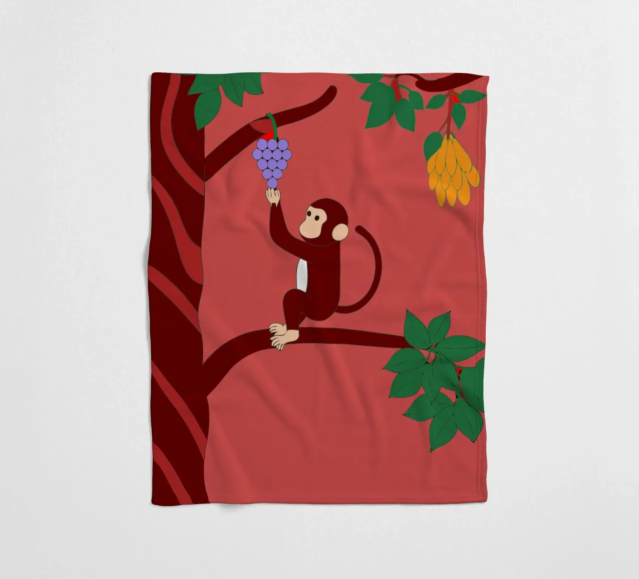 Scimmia e uva coperta in pile da OUR SHOP