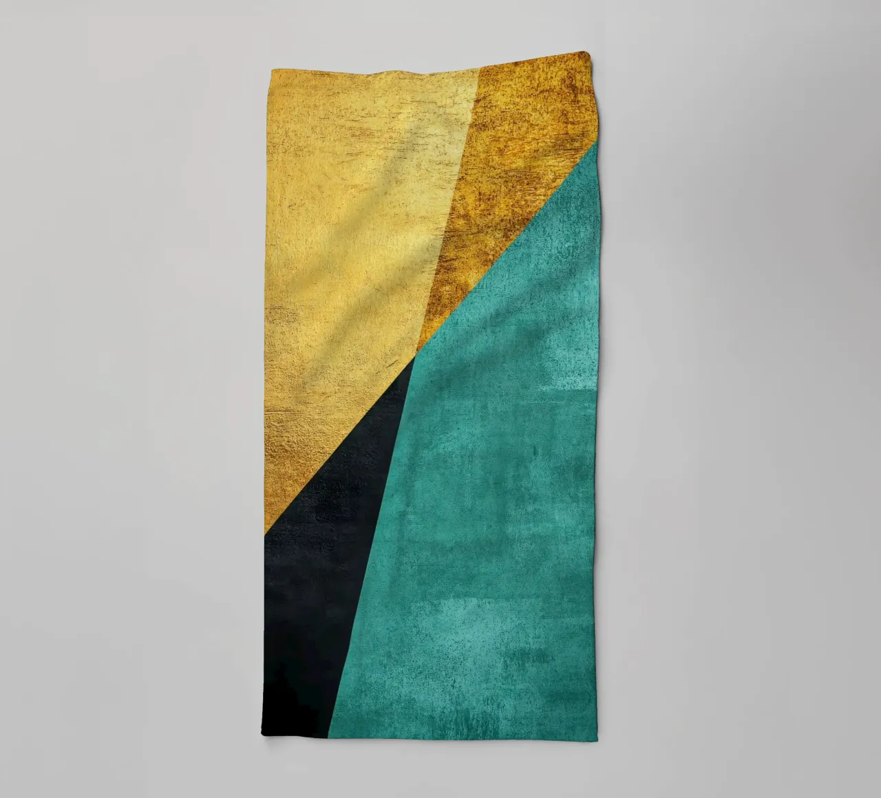 Retro behang in goud, turquoise en zwart badhanddoek van Niklas