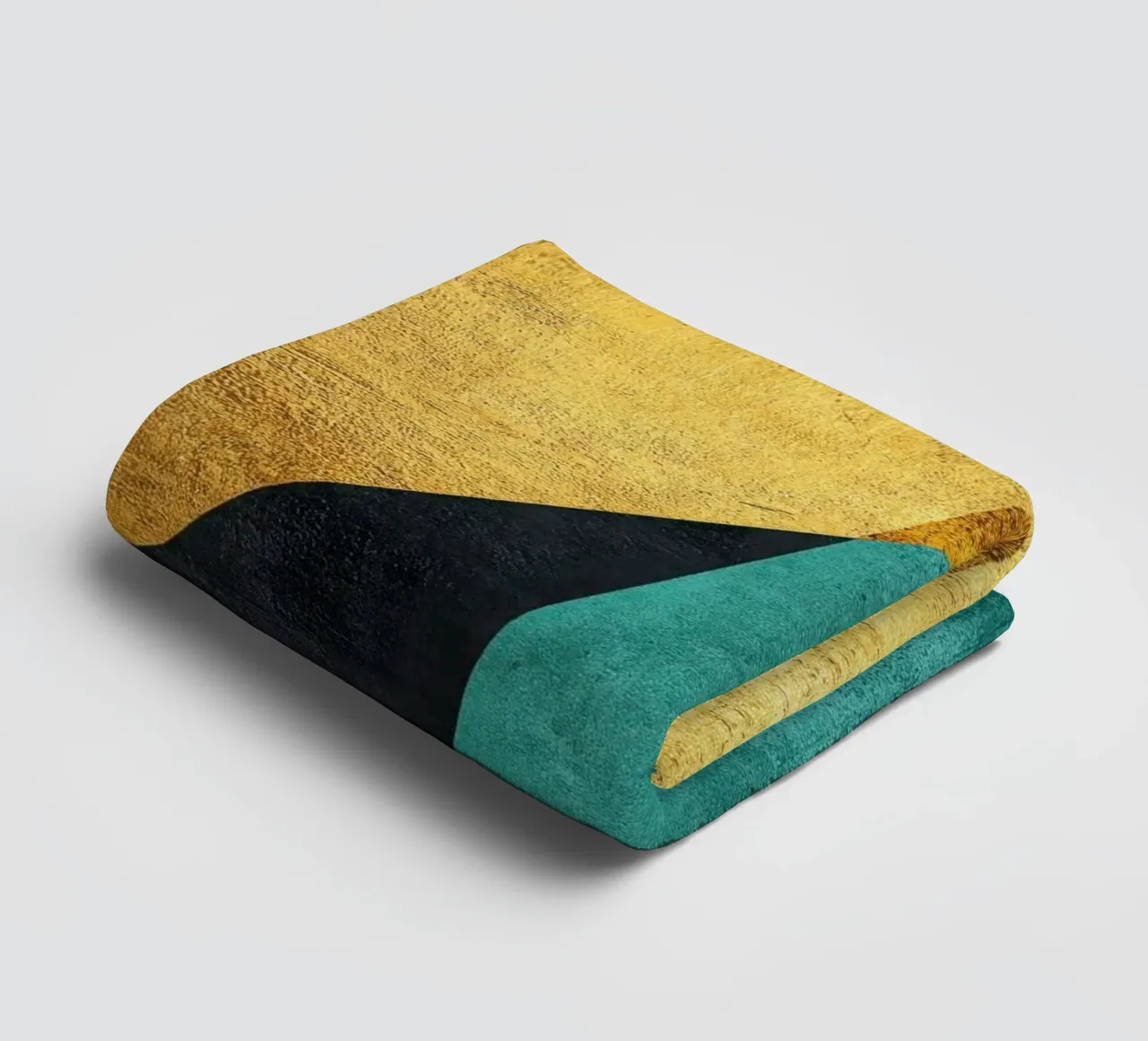 Retro behang in goud, turquoise en zwart badhanddoek van Niklas