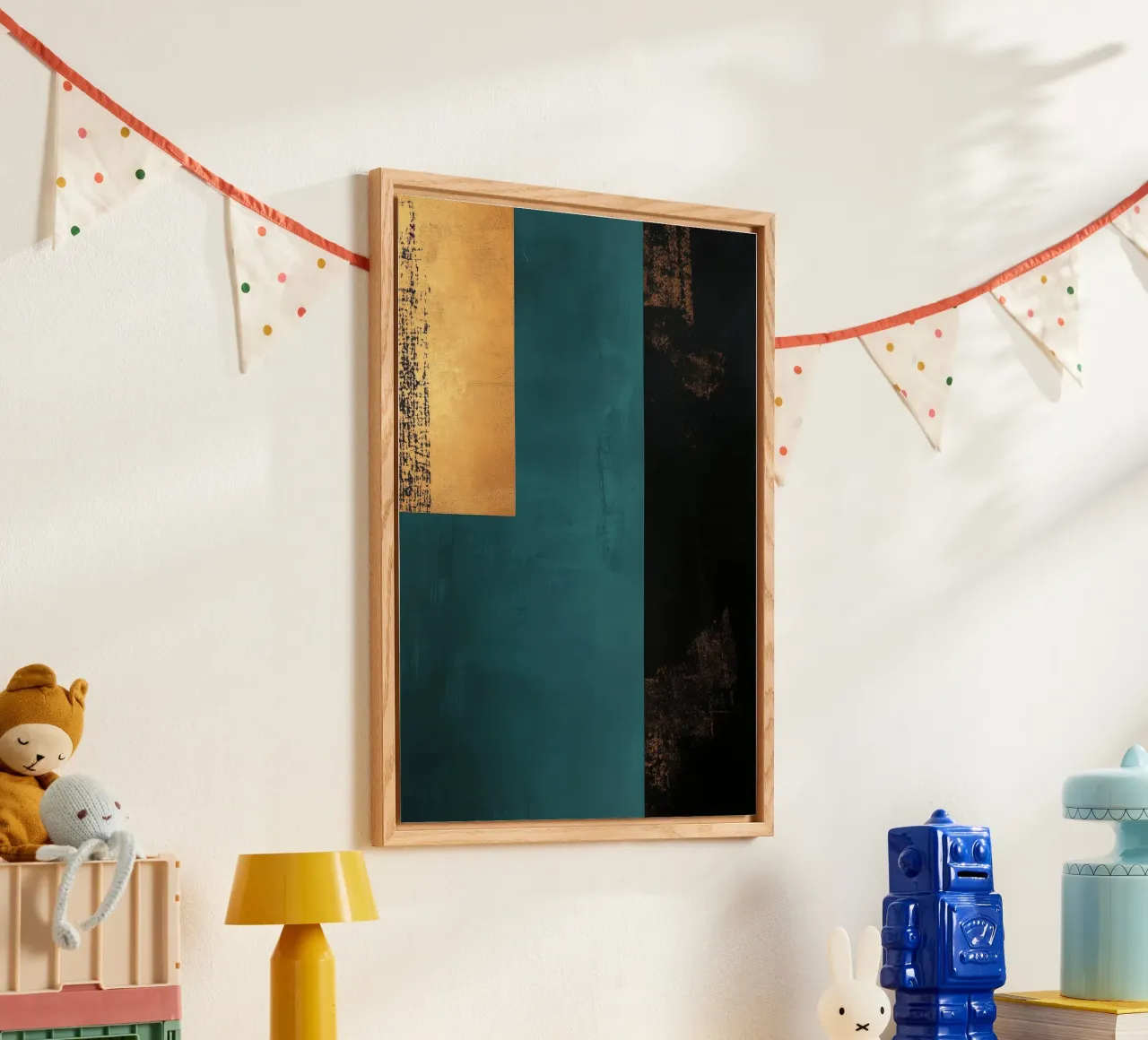 Abstrakter Hintergrund in Gold und Türkis Acryl-Glas von Niklas