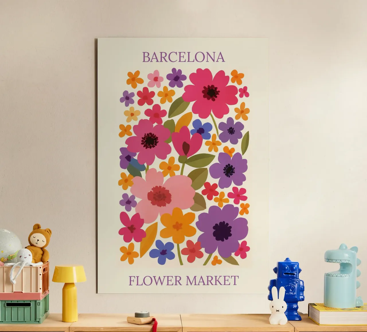 Barcellona II mercato dei fiori alluminio dibond da HicksShop