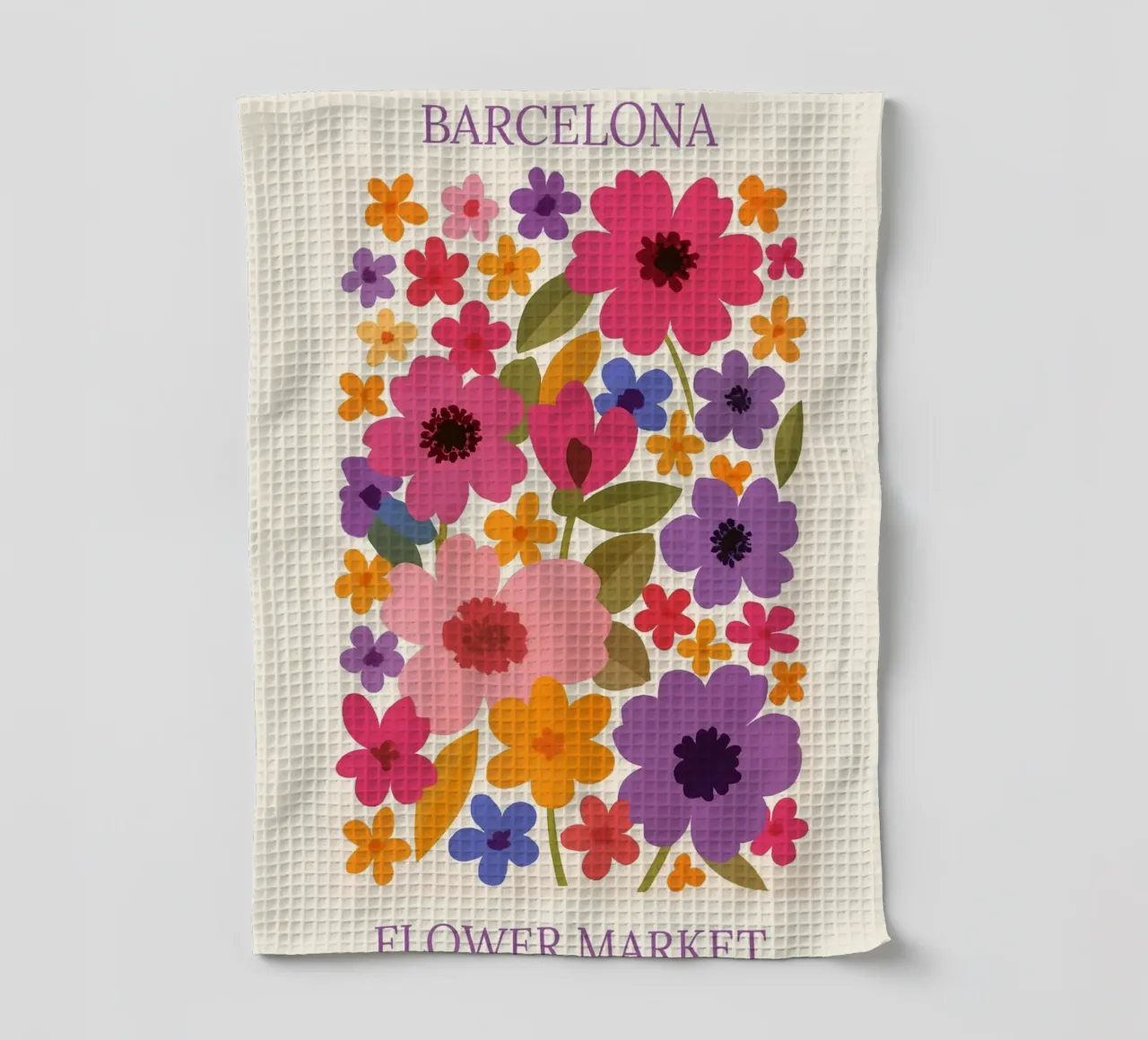 Barcellona II mercato dei fiori canovaccio da cucina da HicksShop