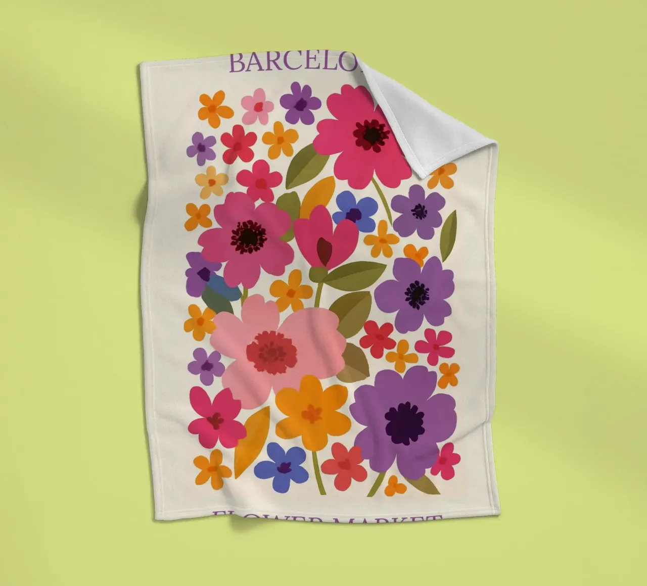 Barcellona II mercato dei fiori coperta in pile da HicksShop