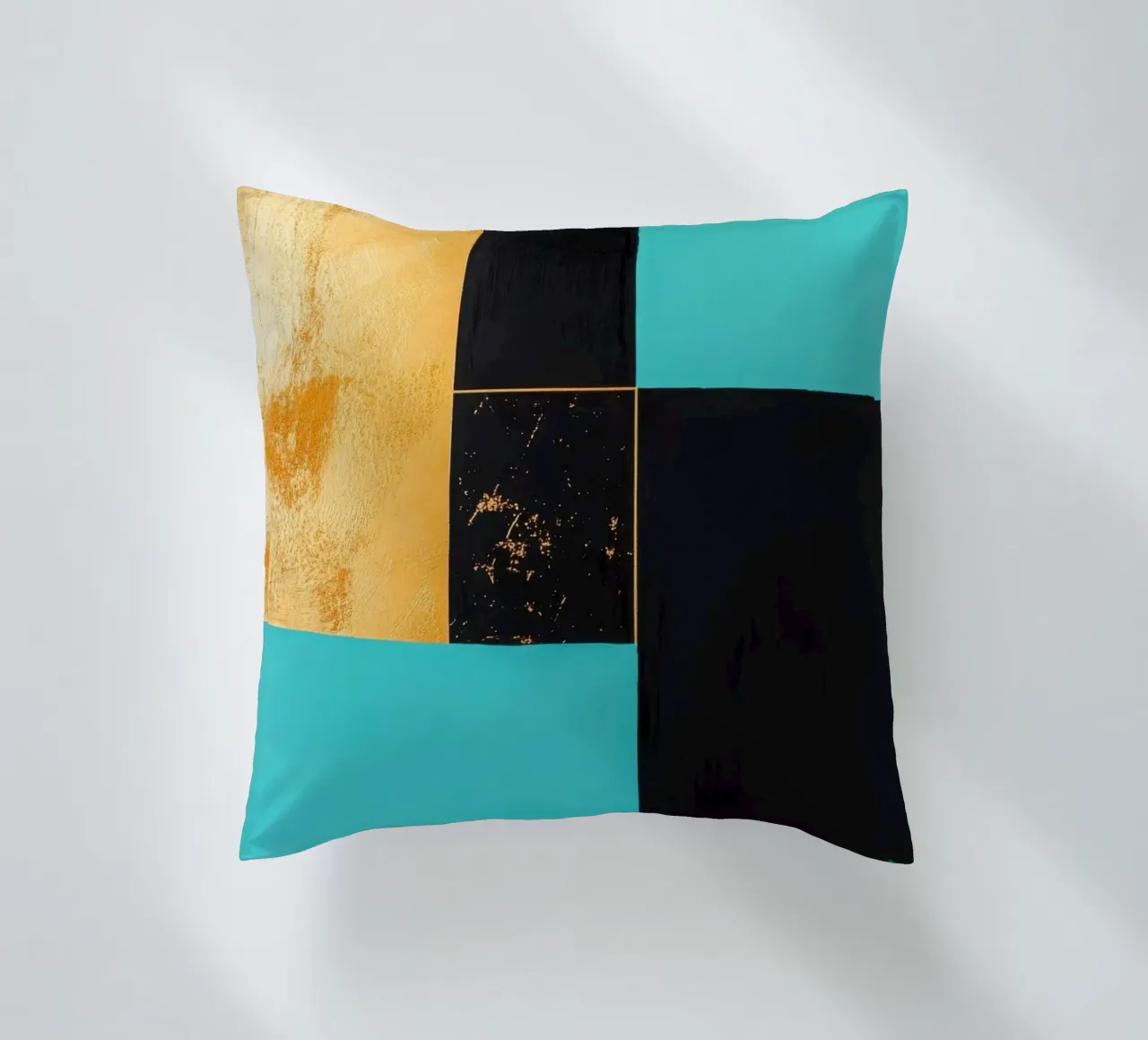 Composizione a tre colori con accenti dorati cuscino da Niklas