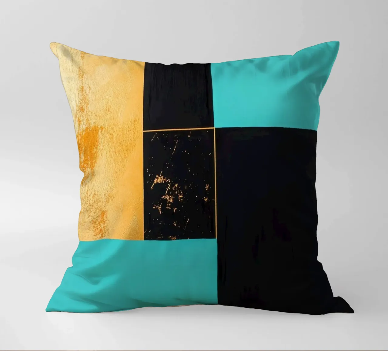 Composizione a tre colori con accenti dorati cuscino da Niklas