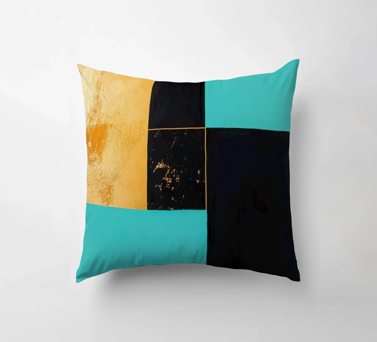 Composizione a tre colori con accenti dorati cuscino da Niklas