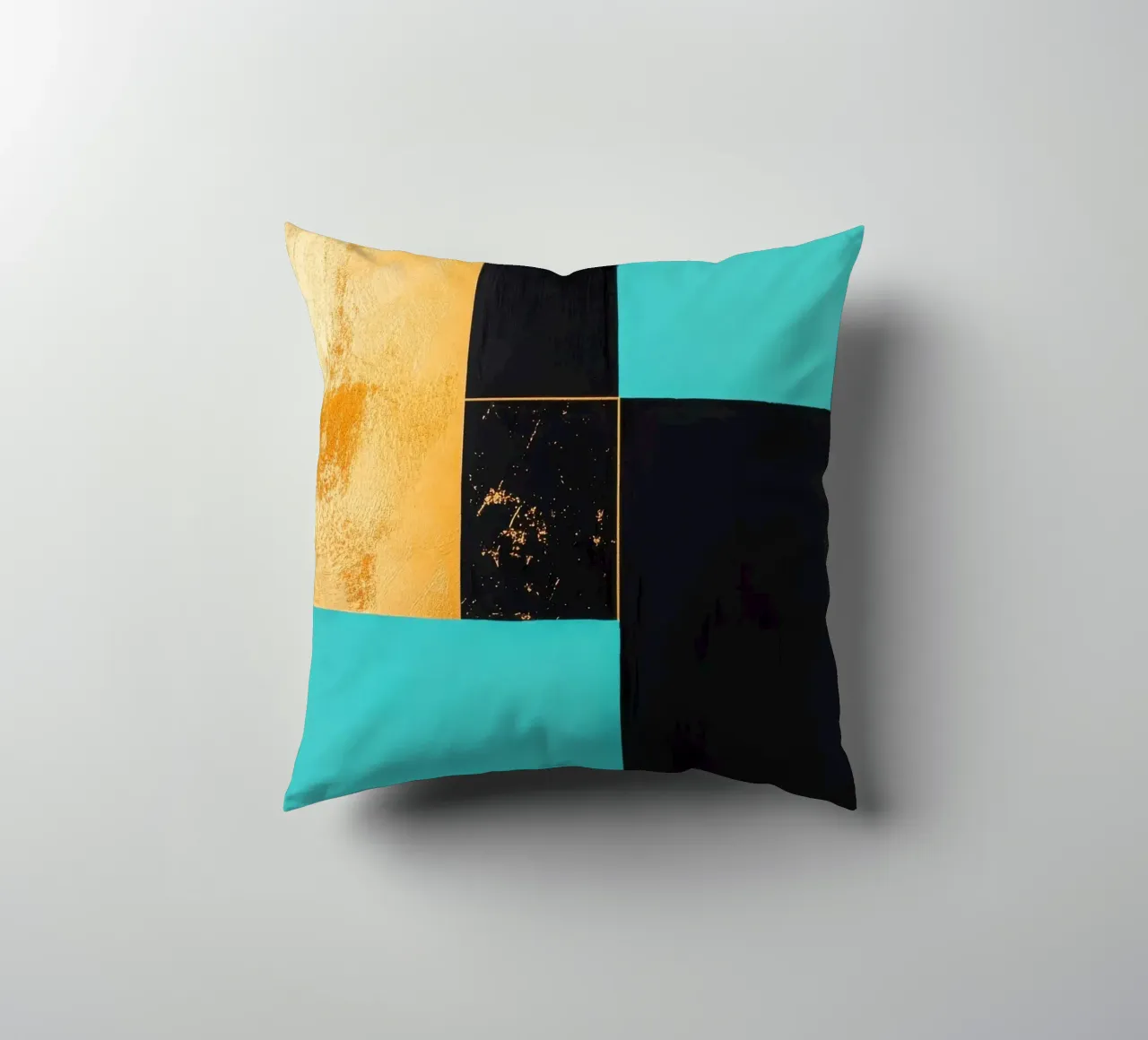 Composizione a tre colori con accenti dorati cuscino da Niklas