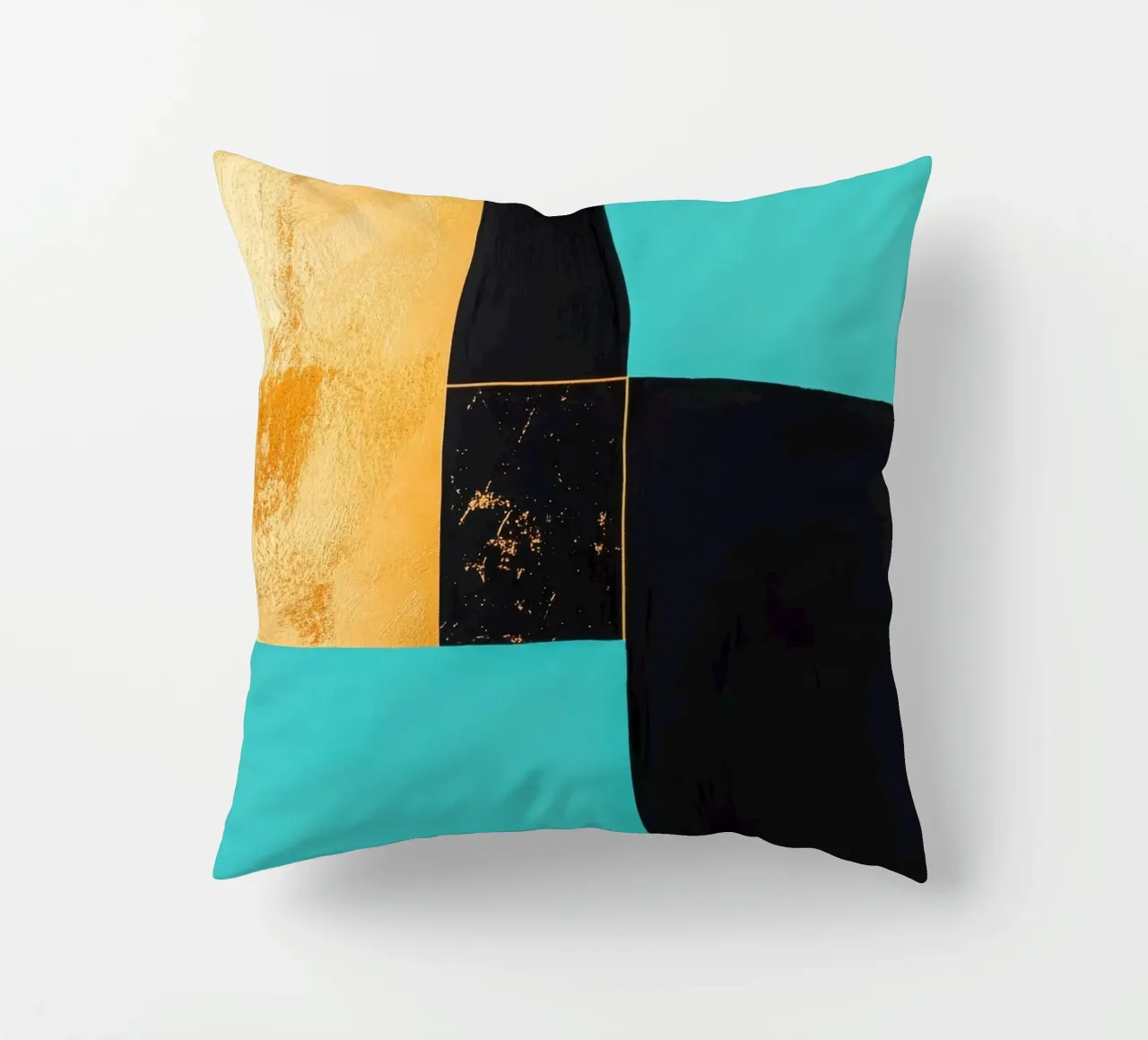 Composizione a tre colori con accenti dorati cuscino da Niklas