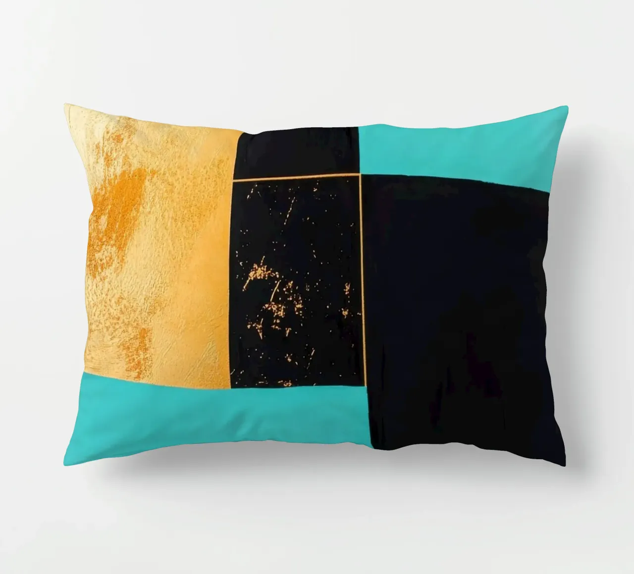 Composizione a tre colori con accenti dorati cuscino da Niklas