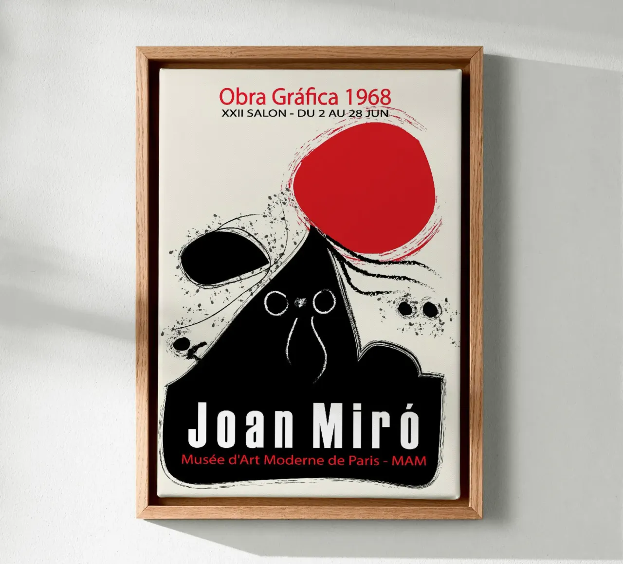 Joan Miro Gallery Poster graphic work 1968 canvas with Floater frame by Danielshop