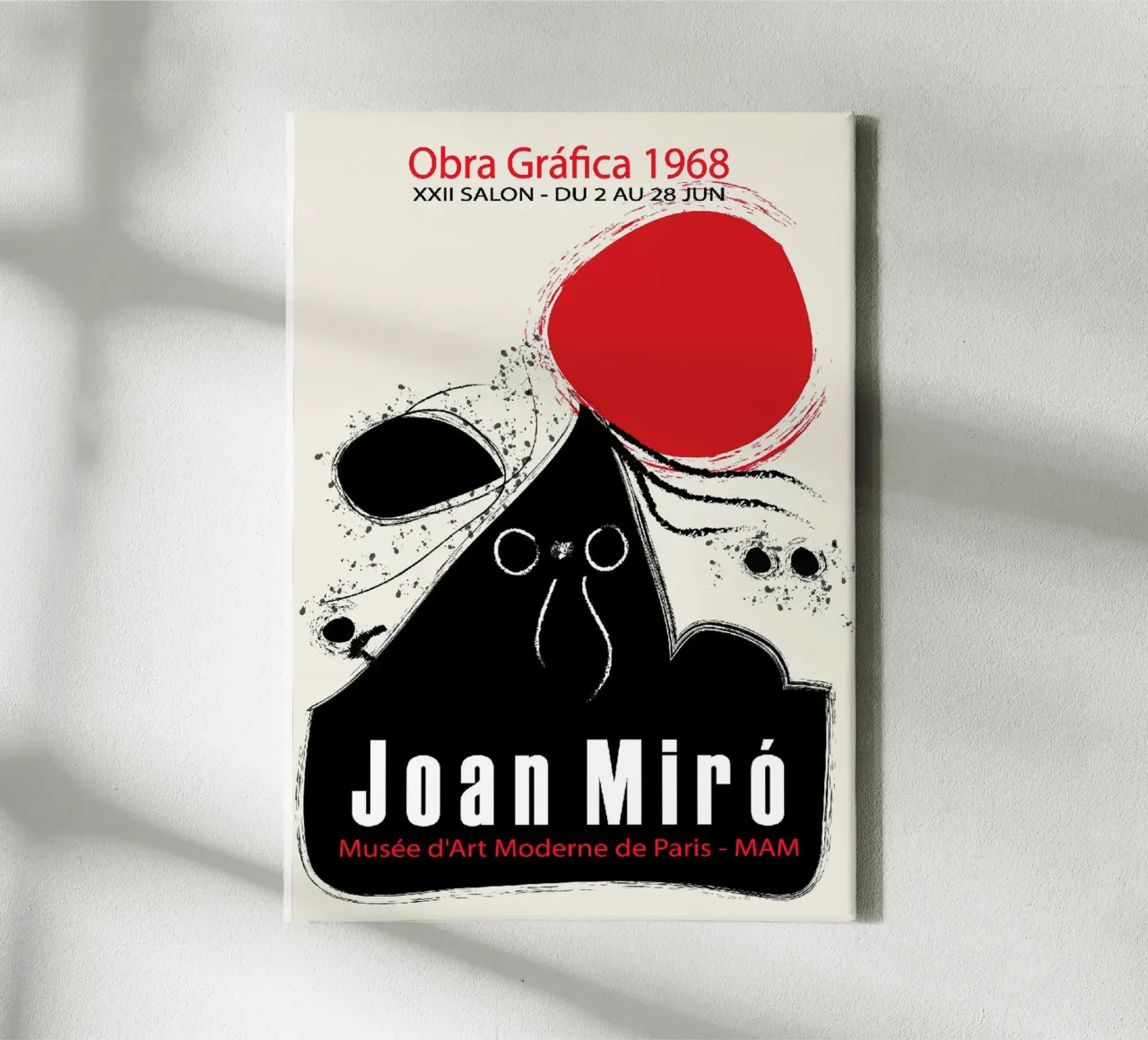 Joan Miro Gallery Poster graphic work 1968 canvas with Floater frame by Danielshop