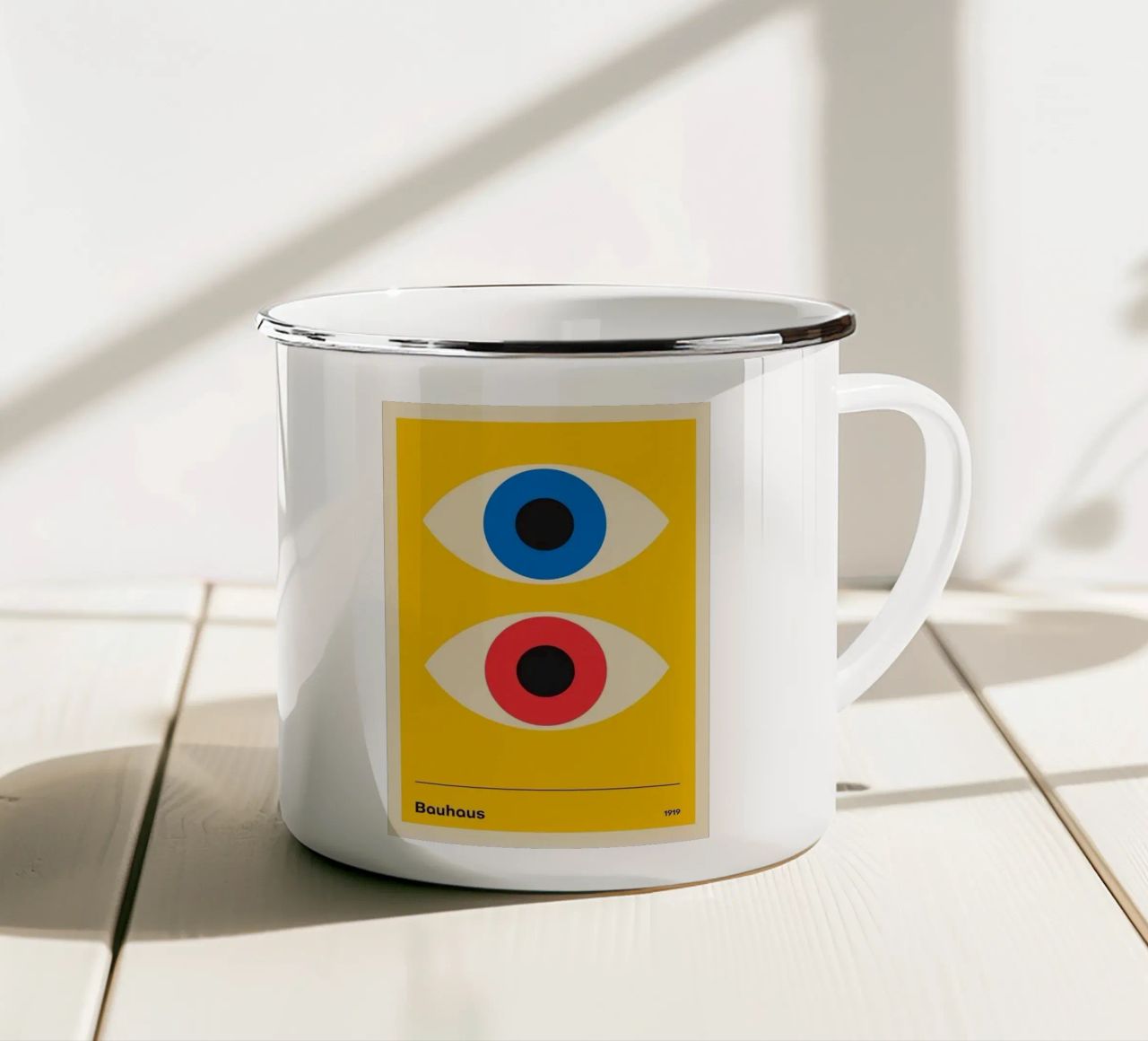 Due occhi tazza in smalto da Martins shop