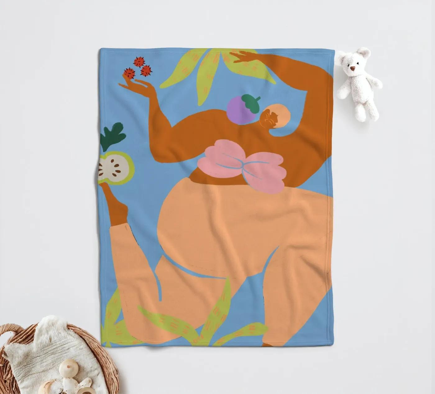 Fruity Run fleece blanket by Arty Guava