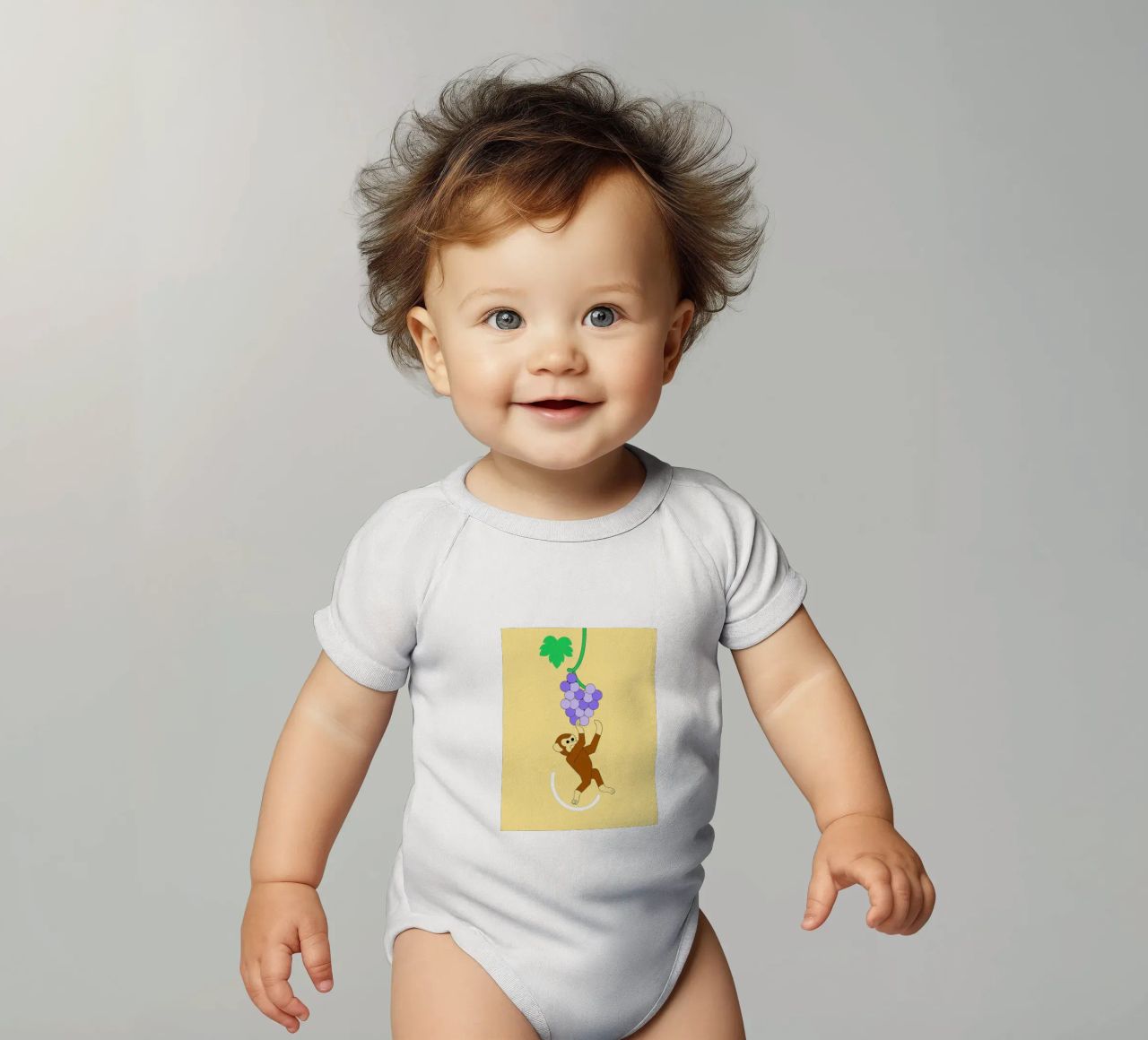 Scimmia e uva body neonato maniche corte da OUR SHOP