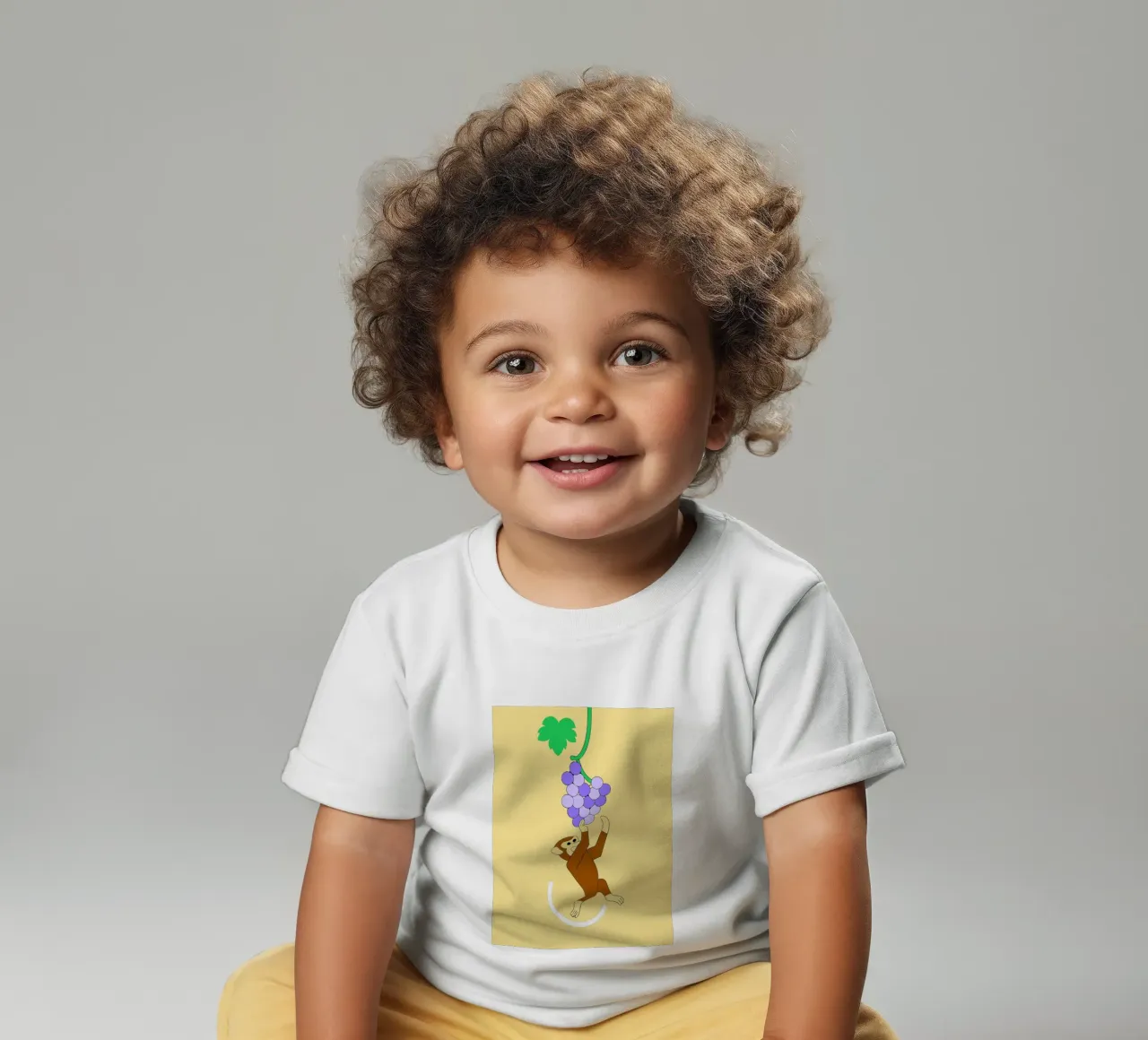 Affe und Weintrauben Baby T-Shirt von OUR SHOP