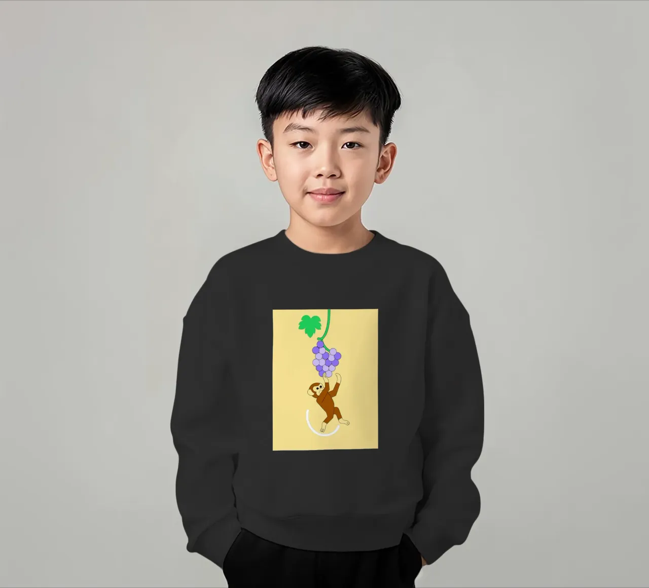 Scimmia e uva felpa bambino da OUR SHOP