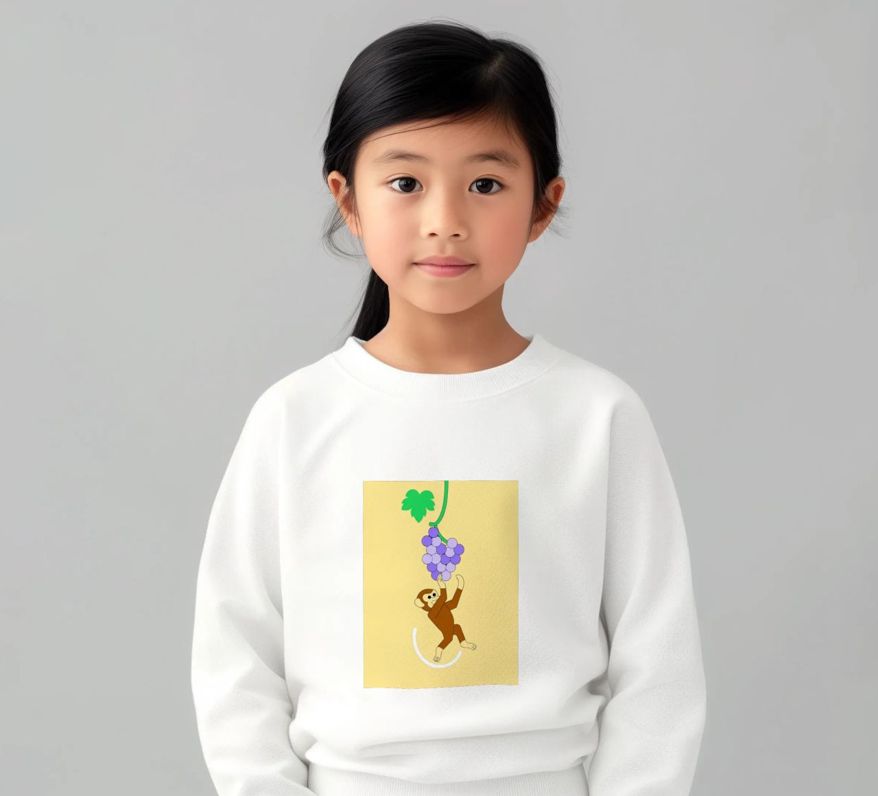 Scimmia e uva felpa bambino da OUR SHOP