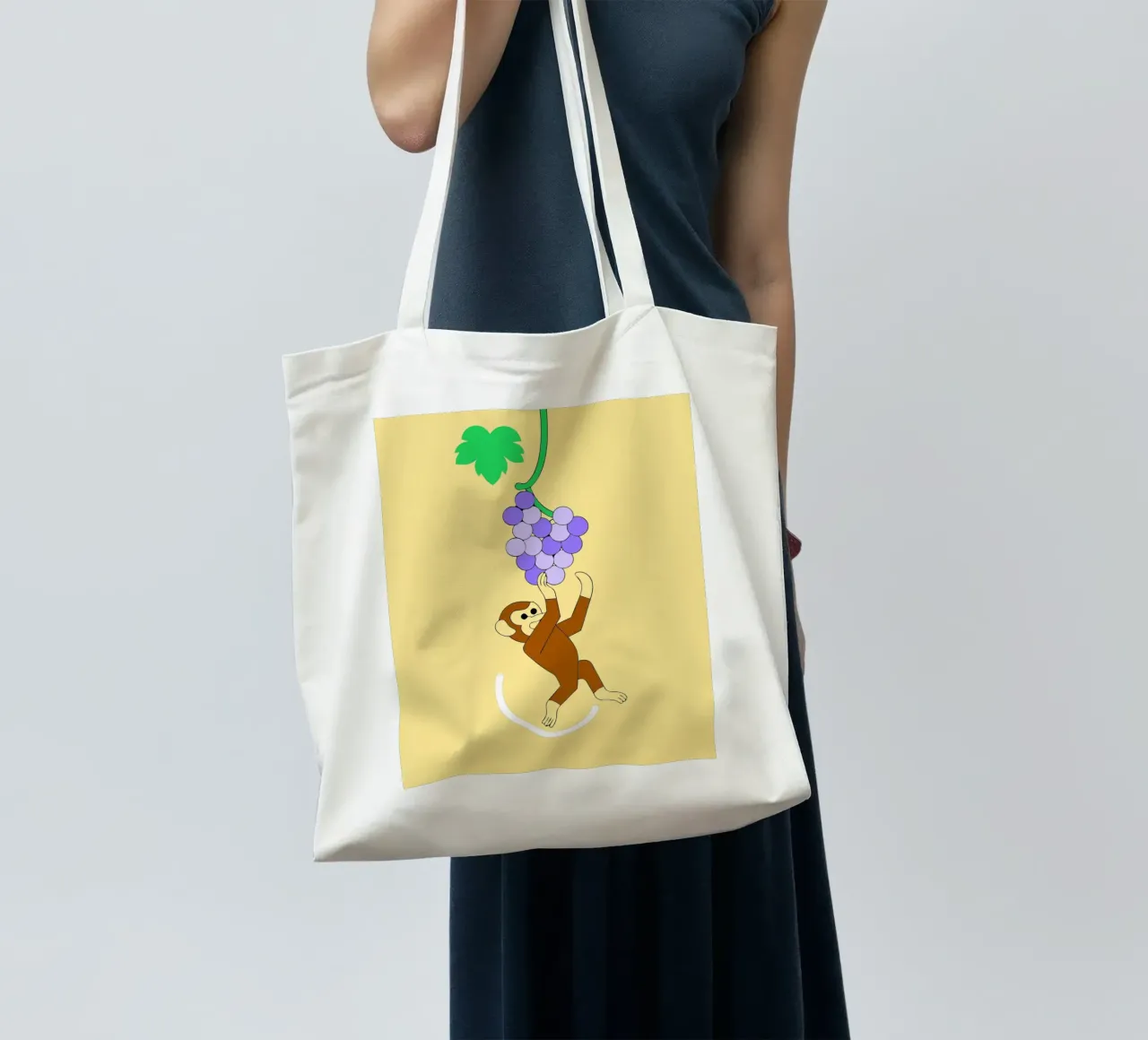 Scimmia e uva borsa in juta da OUR SHOP